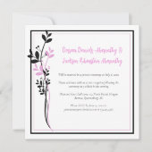 Pink and Black Floral Reception Only | Kaart (Voorkant)