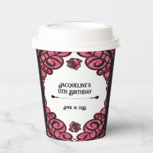 Pink and Black Gated Rose Princess Birthday 