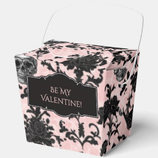Pink and Black Goth Skulls and Roses  Favor Boxes Bedankdoosjes