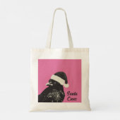 Pink and Black Gothic Crow Merry Crowmas Holiday Tote Bag (Achterkant)