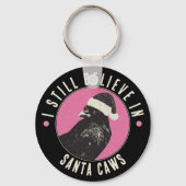 Pink and Black Gothic Crow Stocking Stuffer Sleutelhanger (Voorkant)
