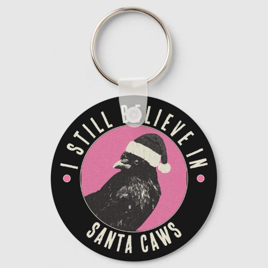 Pink and Black Gothic Crow Stocking Stuffer Sleutelhanger (Voorkant)