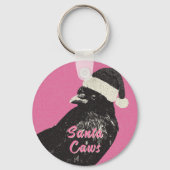 Pink and Black Gothic Crow Stocking Stuffer Sleutelhanger (Achterkant)