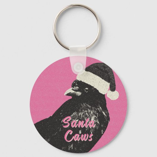 Pink and Black Gothic Crow Stocking Stuffer Sleutelhanger (Achterkant)