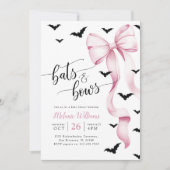 Pink and Black Halloween Baby Shower Invitation Kaart (Voorkant)