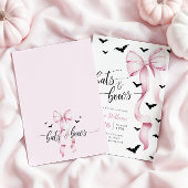 Pink and Black Halloween Baby Shower Invitation Kaart