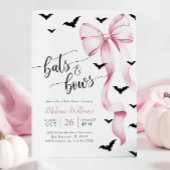 Pink and Black Halloween Baby Shower Invitation Kaart