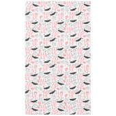 Pink and Black Hearts Love Lettering Valentine Tafelkleed (Voorkant)