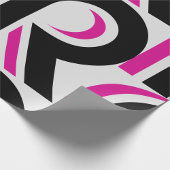 Pink And Black Letter R Cadeaupapier