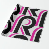 Pink And Black Letter R Cadeaupapier (Uitgerold)