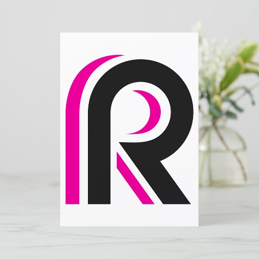 Pink And Black Letter R Kaart