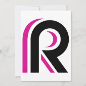 Pink And Black Letter R Kaart (Voorkant)