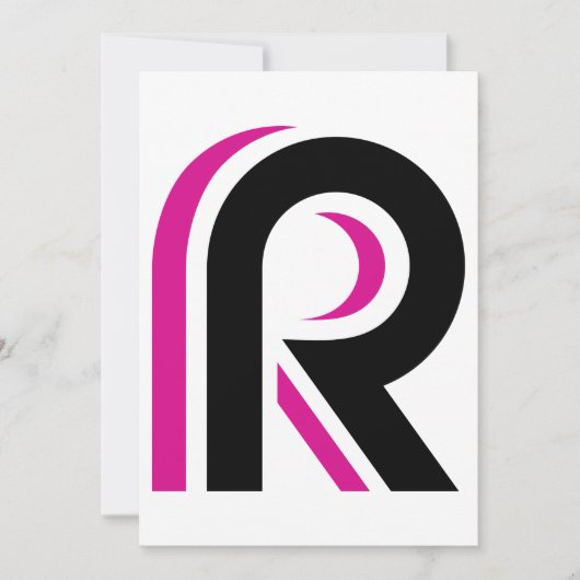 Pink And Black Letter R Kaart (Voorkant)
