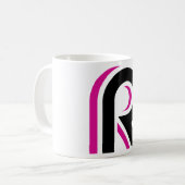 Pink And Black Letter R Koffiemok (Voorkant links)