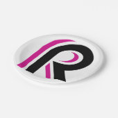 Pink And Black Letter R Papieren Bordje (Gekanteld)