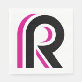Pink And Black Letter R Servet (Voorkant)