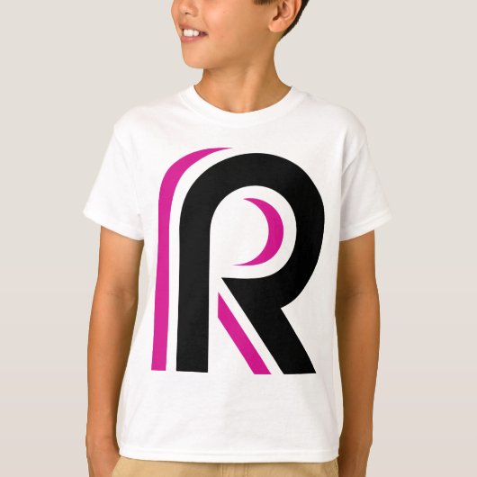 Pink And Black Letter R T-shirt (Voorkant)