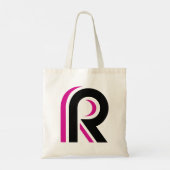 Pink And Black Letter R Tote Bag (Achterkant)