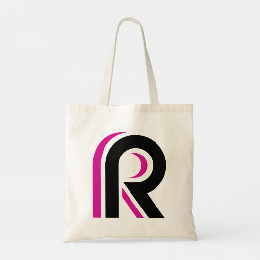 Pink And Black Letter R Tote Bag (Achterkant)