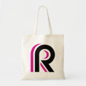 Pink And Black Letter R Tote Bag (Voorkant)
