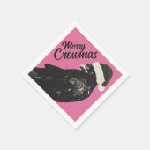 Pink and Black Merry Crowmas Christmas Holiday  Servet (Hoek)