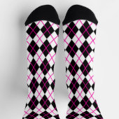 Pink and Black Plaid Argyle Diamond  Sokken (Top)