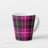 Pink and Black Plaid Print Coffee Mug Cup Latte Mok (Rechterhoek)