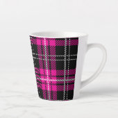 Pink and Black Plaid Print Coffee Mug Cup Latte Mok (Rechts)
