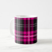 Pink and Black Plaid Tartan Print Coffee Cup Mug Koffiemok (Voorkant links)