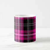 Pink and Black Plaid Tartan Print Coffee Cup Mug Koffiemok (Center)