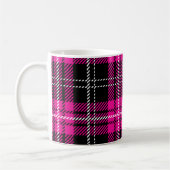 Pink and Black Plaid Tartan Print Coffee Cup Mug Koffiemok (Links)