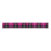 Pink and Black Plaid Tartan Print Ribbon Grosgrain Lint (Voorkant)
