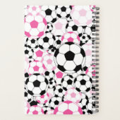 Pink and Black Soccer Ball Notebook Planner (Achterkant)