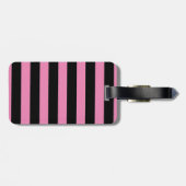 Pink and Black Stripes Luggage Tag Bagagelabel (Achterkant horizontaal)