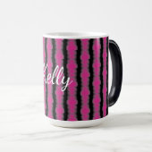 Pink and black tie dye magische mok (Voorkant rechts)