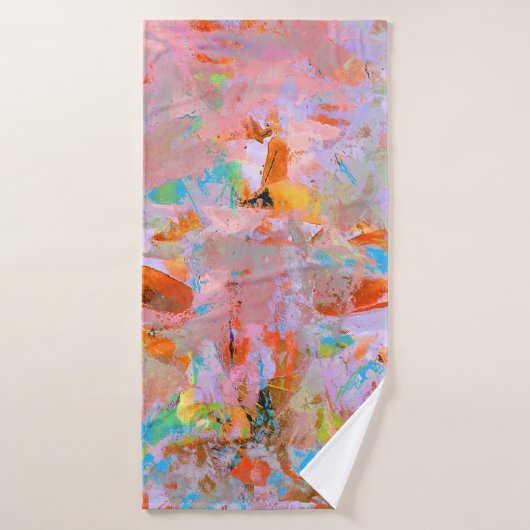 PINK AND BLUE ABSTRACT PAINTING BADHANDDOEK (Badhanddoek)