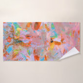PINK AND BLUE ABSTRACT PAINTING BADHANDDOEK (Badhanddoek)