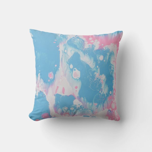 PINK AND BLUE ABSTRACT PAINTING KUSSEN (Voorkant)