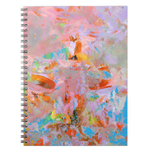 PINK AND BLUE ABSTRACT PAINTING NOTITIEBOEK