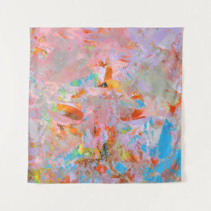 PINK AND BLUE ABSTRACT PAINTING WANDKLEED