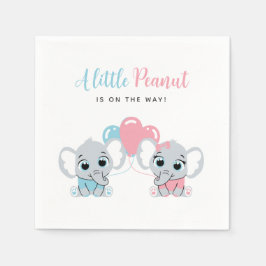 Pink and Blue Baby Elephant Balloon Gender Reveal Servet