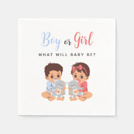 Pink and Blue Boy or Girl Baby Gender Reveal Servet