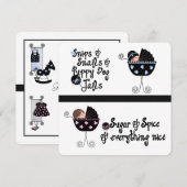 Pink and Blue Carriage Gender Reveal Party Kaart (Voorkant / Achterkant)