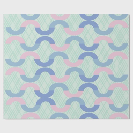 Pink and Blue Circle Cadeaupapier (Vlak)