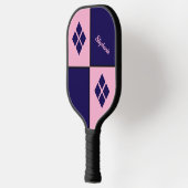 Pink and Blue Diamonds | Custom Modern Geometric Pickleball Paddle (Links)