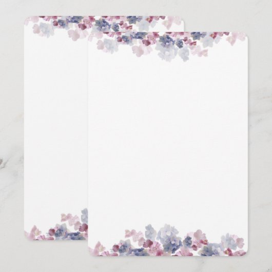 Pink and Blue Floral Border Fan Programme Paper Programmakaart (Voorkant / Achterkant)