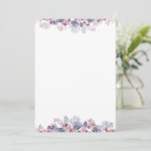 Pink and Blue Floral Border Fan Programme Paper Programmakaart (Staand voorkant)
