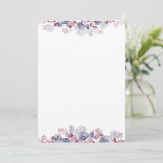 Pink and Blue Floral Border Fan Programme Paper Programmakaart (Staand voorkant)