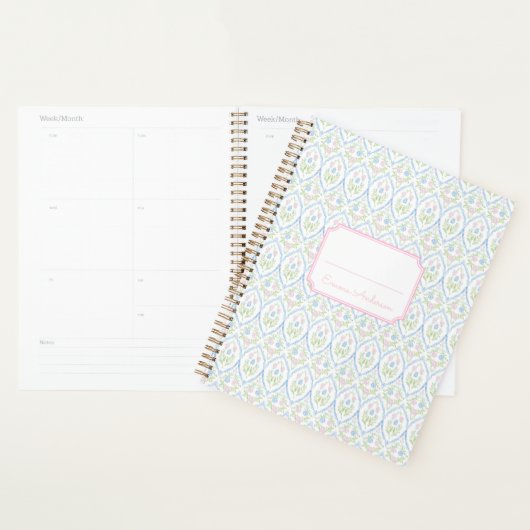 Pink and Blue Floral Grandmillennial Planner (Display)