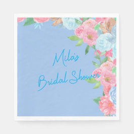 pink and blue floral servet